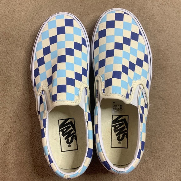 Vans Shoes - Checkered blue vans